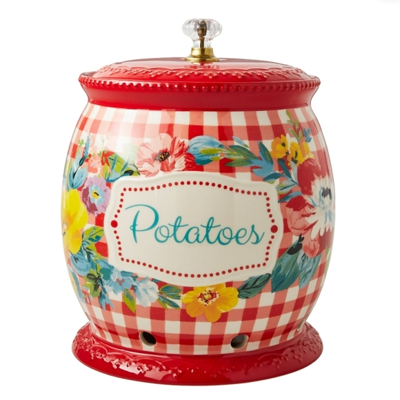 ❤️ New Pioneer Woman Sweet Romance Gingham Potatoe, Onion & Garlic Keepe… - Picture 2 of 8